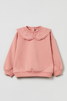 OVS, Bluza din amestec de bumbac cu guler Peter-Pan, Roz pastel OVS, Bluza din amestec de bumbac cu guler Peter-Pan, Roz pastel