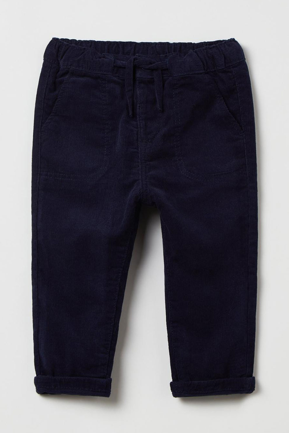 OVS, Pantaloni din bumbac cu talie elastica, Negru