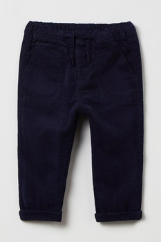 OVS, Pantaloni din bumbac cu talie elastica, Negru OVS, Pantaloni din bumbac cu talie elastica, Negru