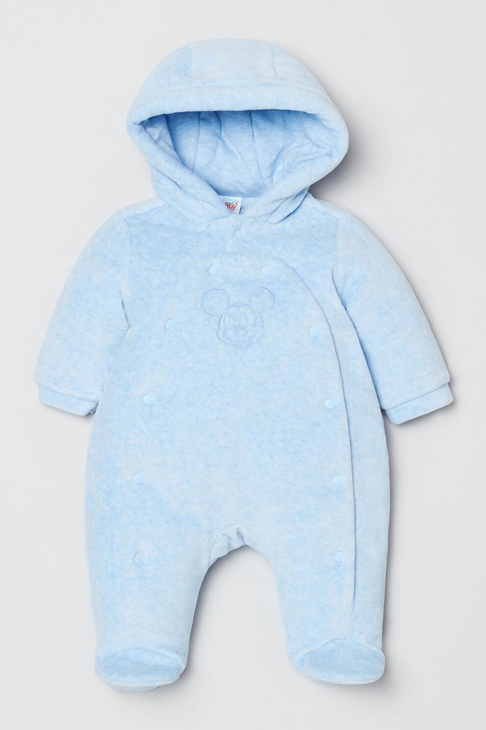 OVS, Salopeta cu botosei si detaliu cu Mickey Mouse, Albastru pastel