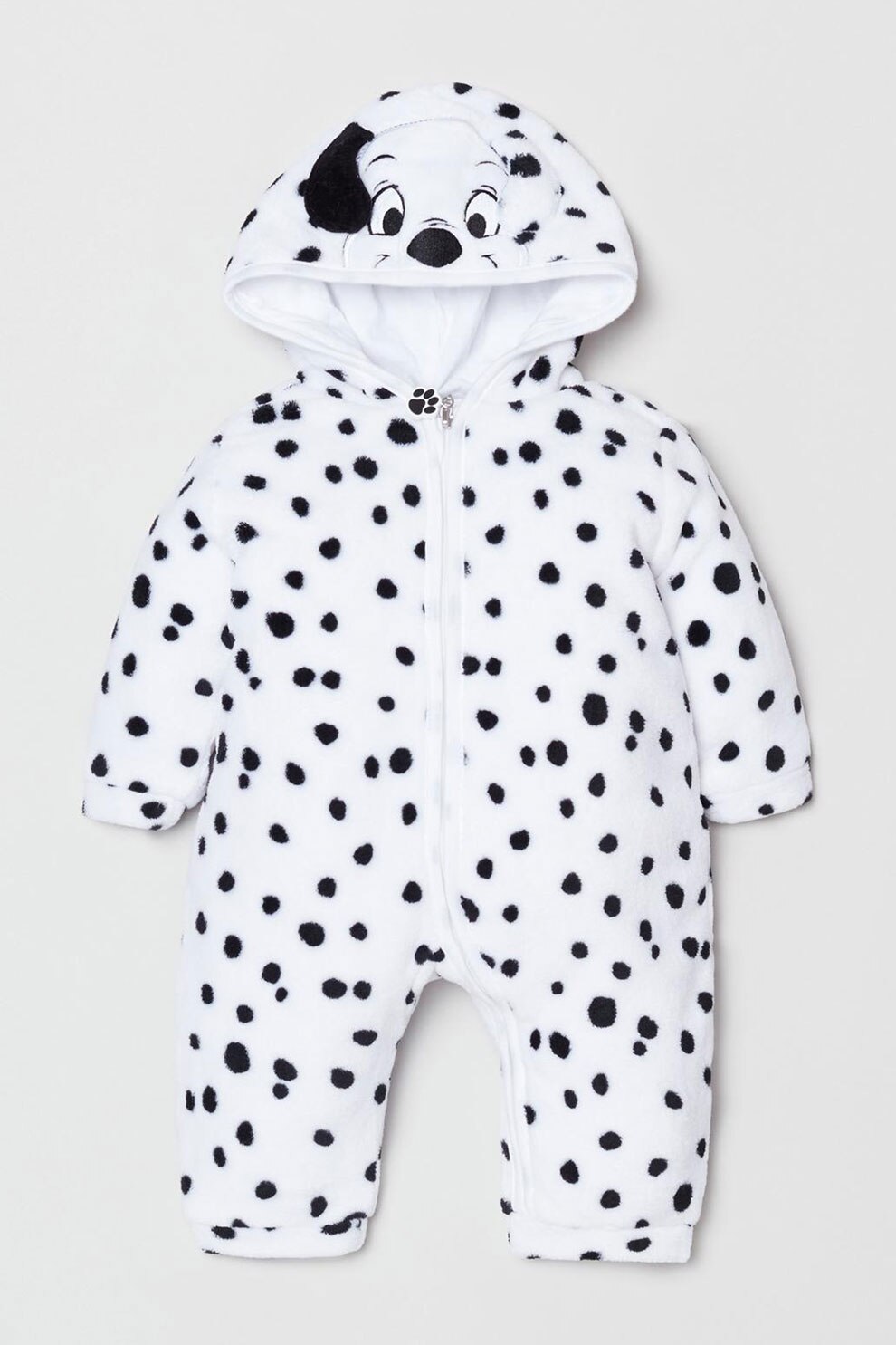 OVS, Salopeta cu gluga si model cu 101 dalmatieni, Alb/Negru
