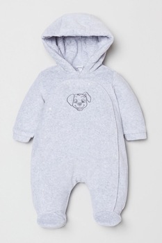 OVS,Salopeta cu botosei si gluga, Gri deschis OVS,Salopeta cu botosei si gluga, Gri deschis