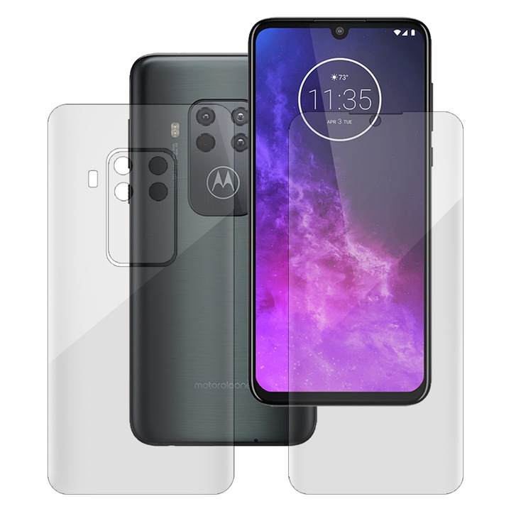 Set 2 folii SILKASE pentru Motorola Moto One Zoom, protectie telefon, silicon regenerabil