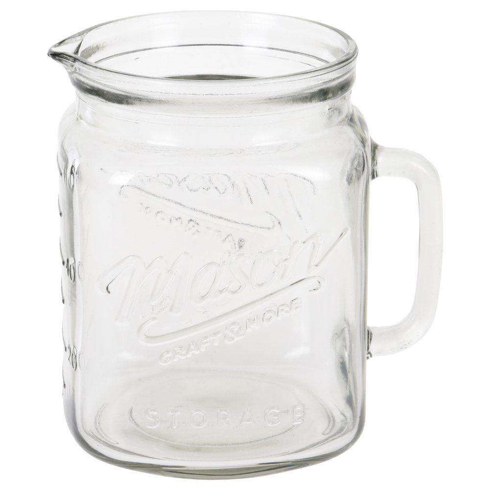 Ulcior cu maner, Excellent Houseware, Sticla, Transparent, 2L