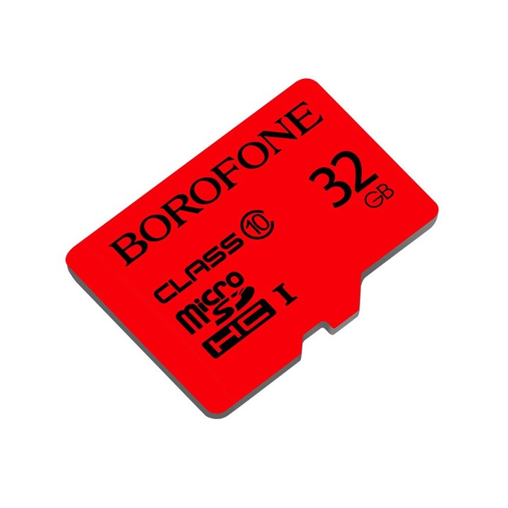 Карта памет Borofone, HC UHS-I Class10 Micro-SD, 32 GB, червена