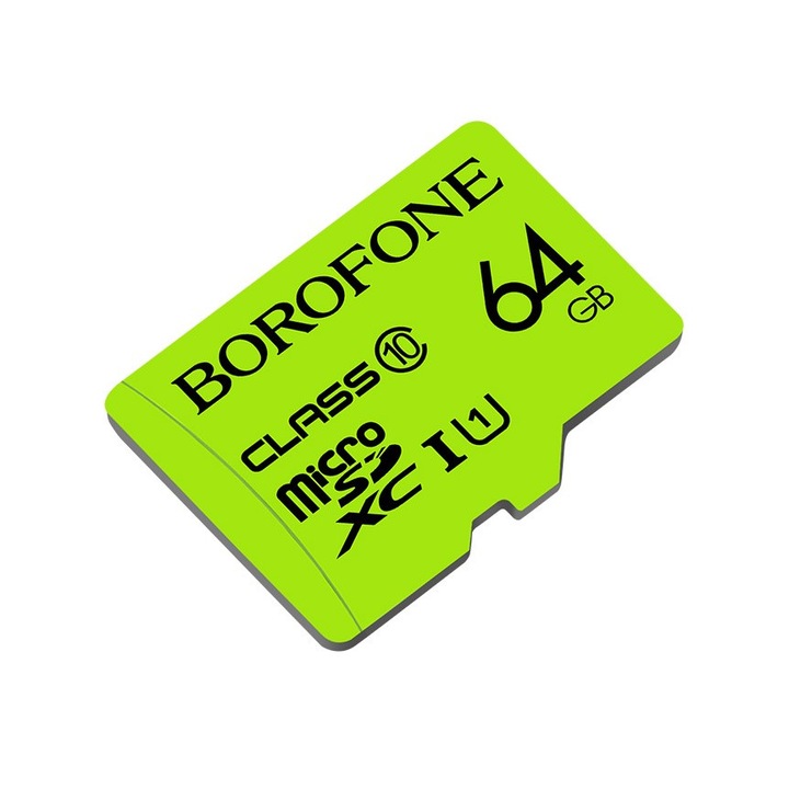 Карта памет Borofone, HC UHS-I Class10 Micro-SD, 64 GB, Lime