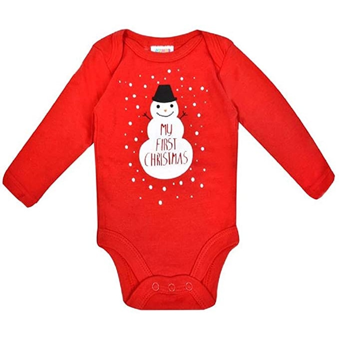 Body pentru bebelusi, Primul meu Craciun, Rosu, 50-56 CM