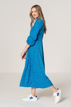 Sisters Point, Rochie-camasa cu animal print Golly, Albastru/Negru Sisters Point, Rochie-camasa cu animal print Golly, Albastru/Negru