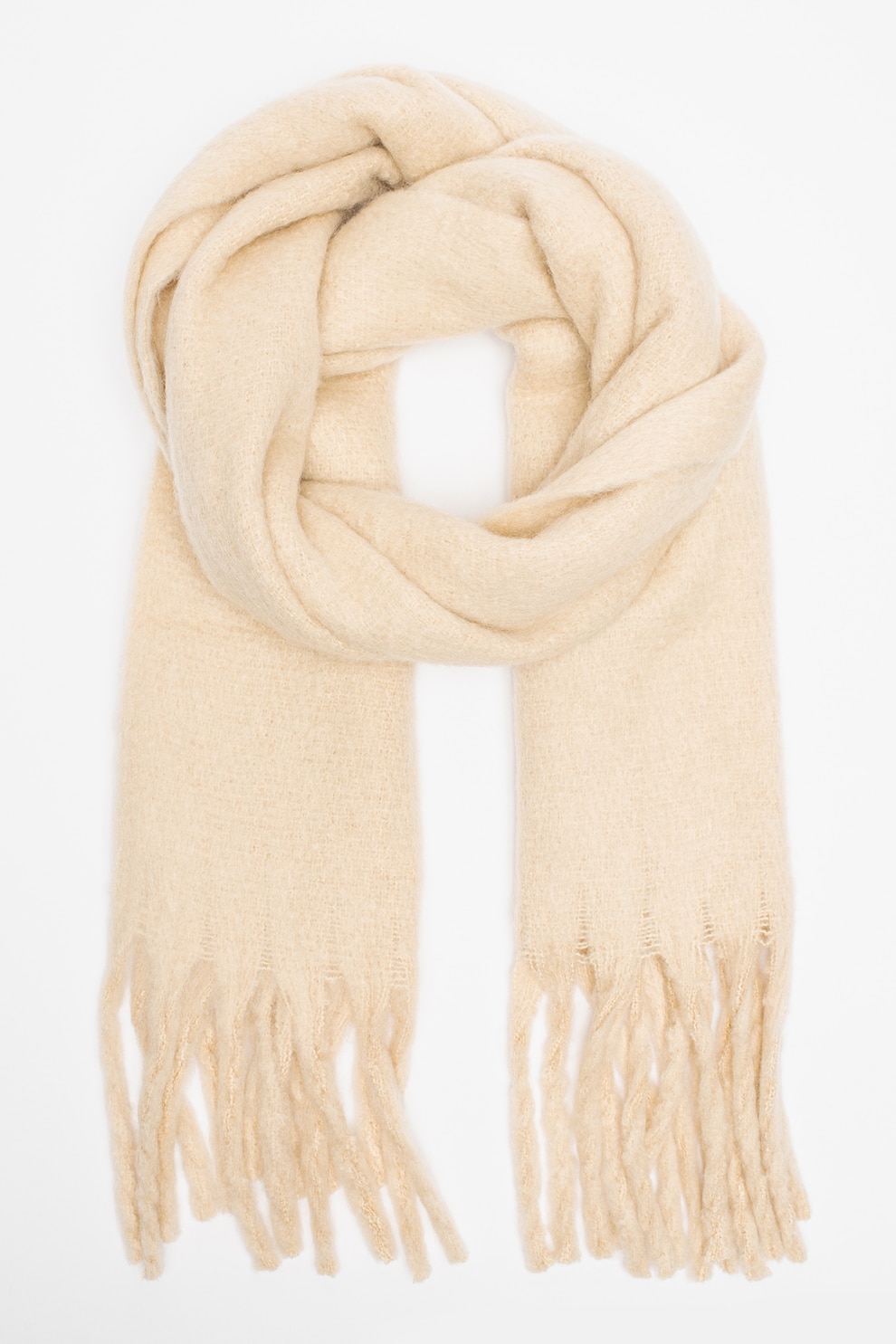 Sisters Point, Fular circular cu terminatii franjurate, Bej