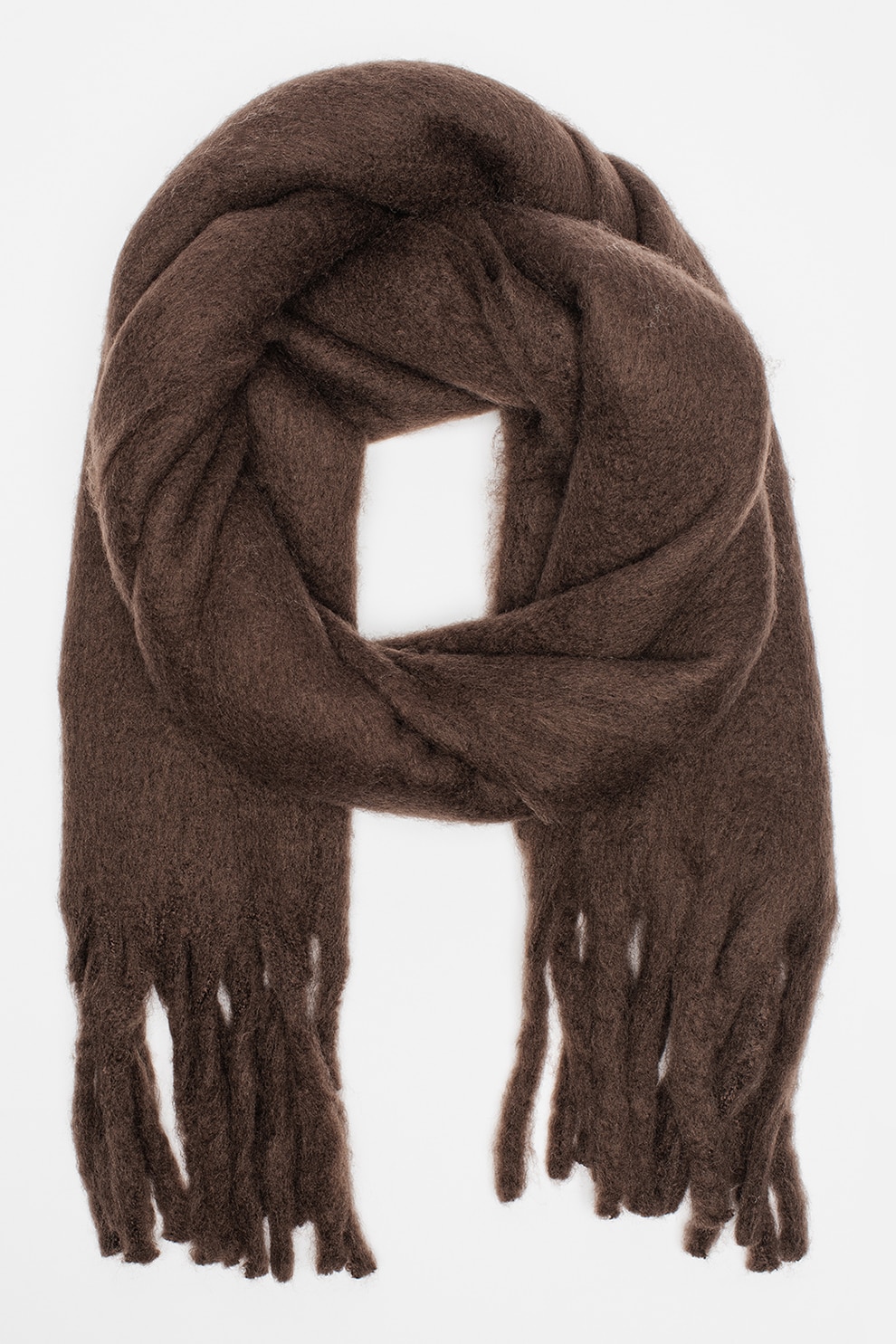 Sisters Point, Fular circular cu terminatii franjurate, Maro inchis