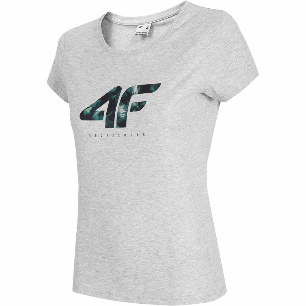 Tricou dama 4F, H4L21-TSD030, Bumbac, Gri