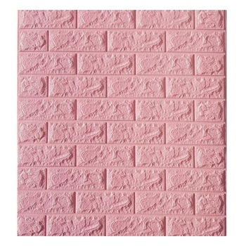 Tapet 3D Autocolant roz, design caramida, rezistent la apa, 70cm x 77cm x 6 mm, JRH® Tapet 3D Autocolant roz, design caramida, rezistent la apa, 70cm x 77cm x 6 mm, JRH®