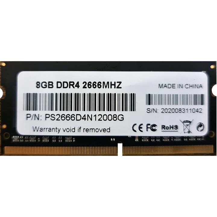 Memorie laptop, SODIMM, 8GB, DDR4, CL19, 2666 MHz