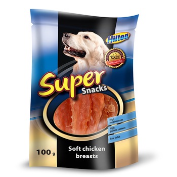 Recompense pentru caini Hilton, Piept de pui, 100 g Recompense pentru caini Hilton, Piept de pui, 100 g