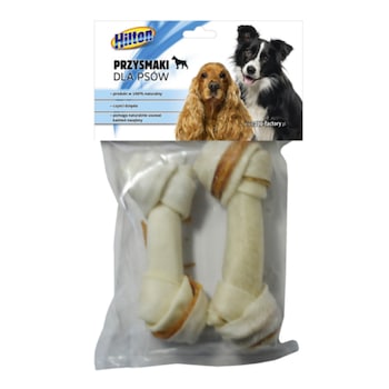Recompense pentru caini Hilton, Oase Innodate cu carne, 160 g Recompense pentru caini Hilton, Oase Innodate cu carne, 160 g
