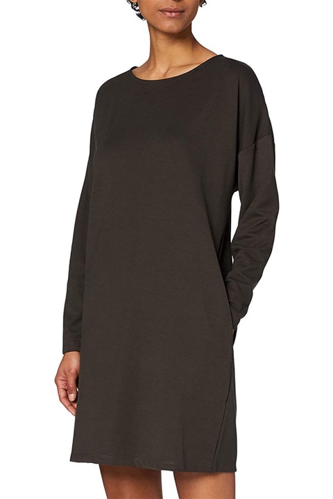 Rochie de damă Meraki, mâneci lungi, lungime mijlocie, bleumarin, Gri carbune