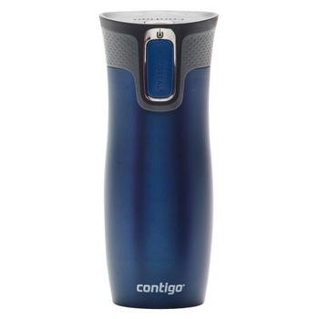 Cana Termos Inox cu Pereti Dubli Monaco/Albastru - West Loop 2.0, 470 ml, Contigo Cana Termos Inox cu Pereti Dubli Monaco/Albastru - West Loop 2.0, 470 ml, Contigo