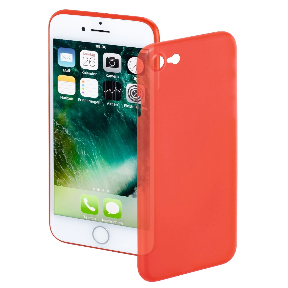 Husa de protectie Hama Ultra Slim Cover pentru Apple iPhone 8 / iPhone 7, Transparent/Red