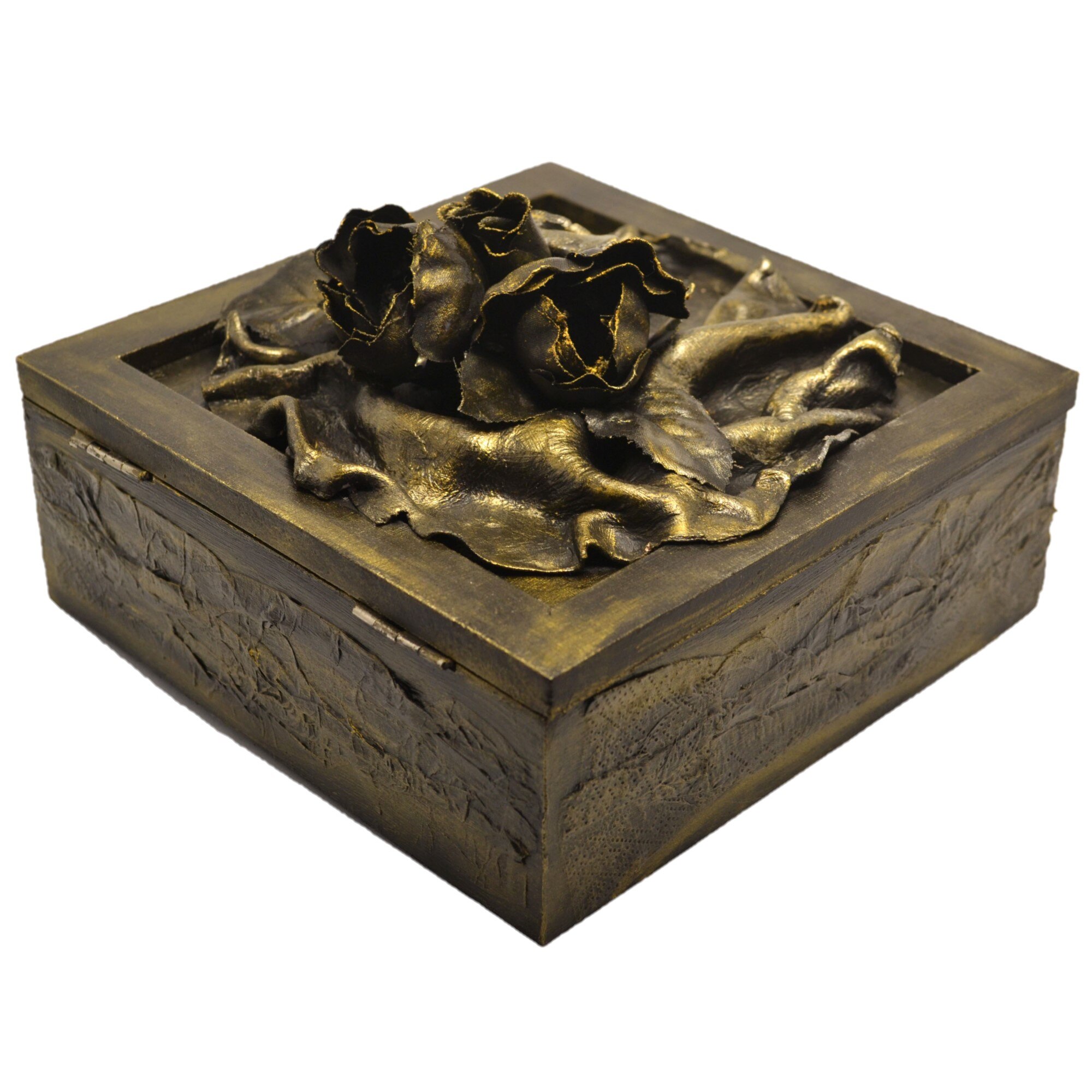 Caseta bijuteii Rose, 16x16x6 cm, lemn