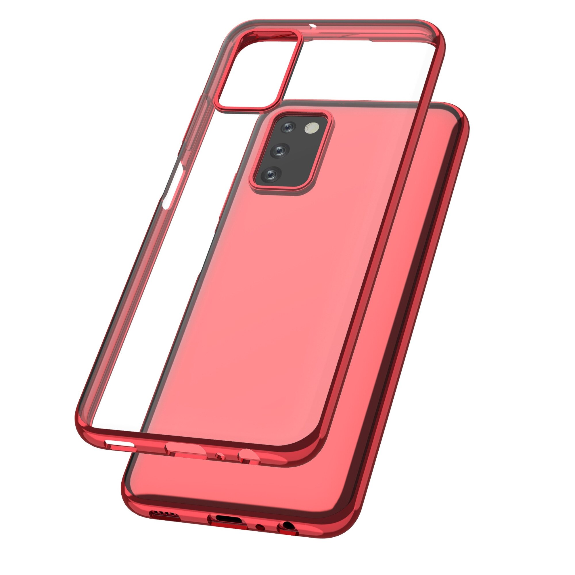 Capac Protectie Spate Cellara Colectia Electro Pentru Samsung Galaxy A03s - Rosu