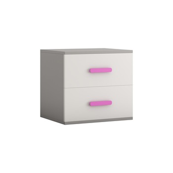Noptiera Didi, alb/roz, 55x51x44 cm Noptiera Didi, alb/roz, 55x51x44 cm