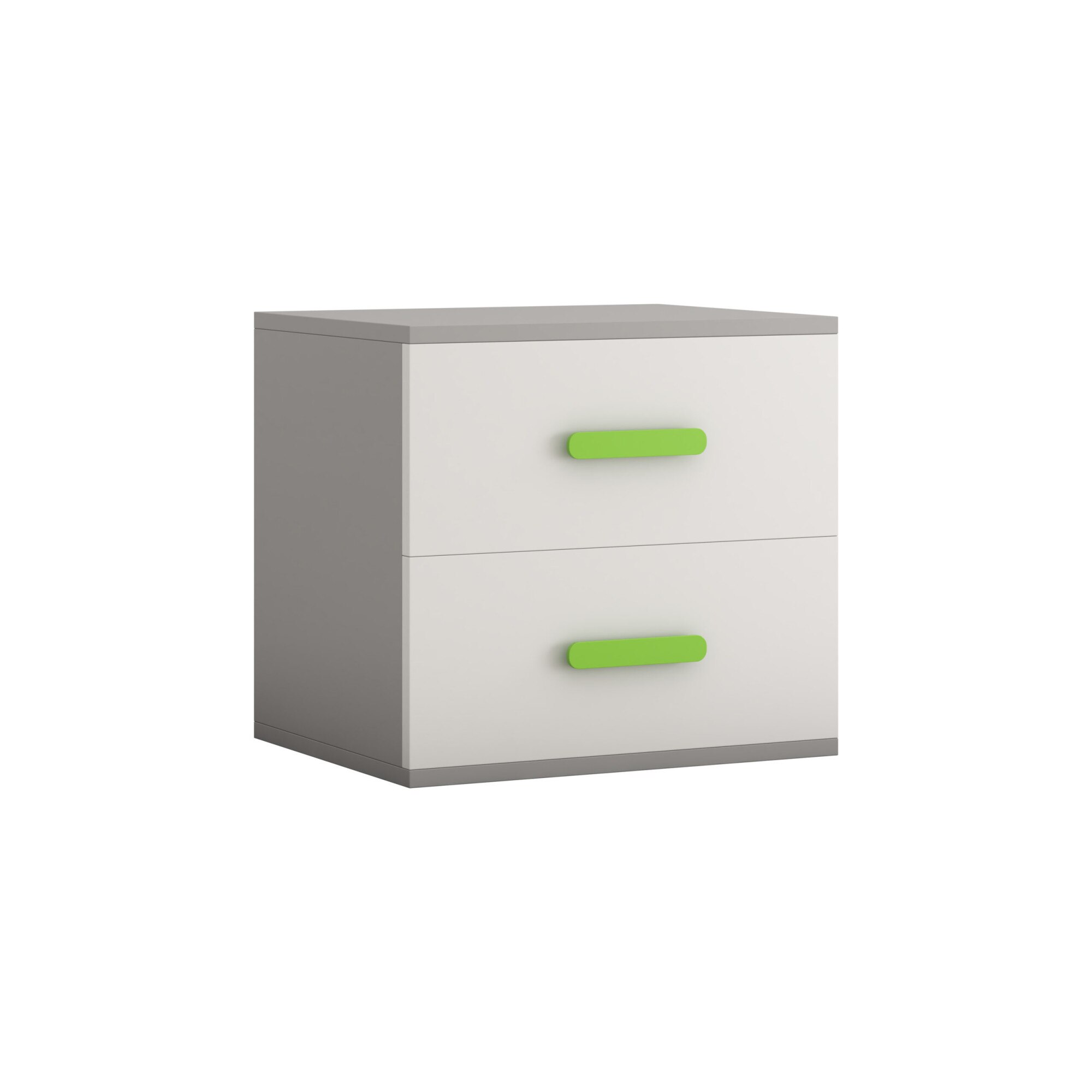 Noptiera Didi, alb/verde, 55x51x44 cm