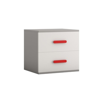 Noptiera Didi, alb/rosu, 55x51x44 cm Noptiera Didi, alb/rosu, 55x51x44 cm