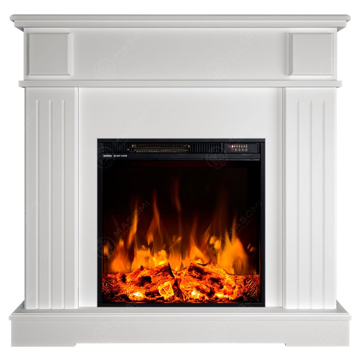 Semineu electric, Masomi, Mari 23 & Frank-20' 1600 W, Supermat alb, 97*97*33 cm