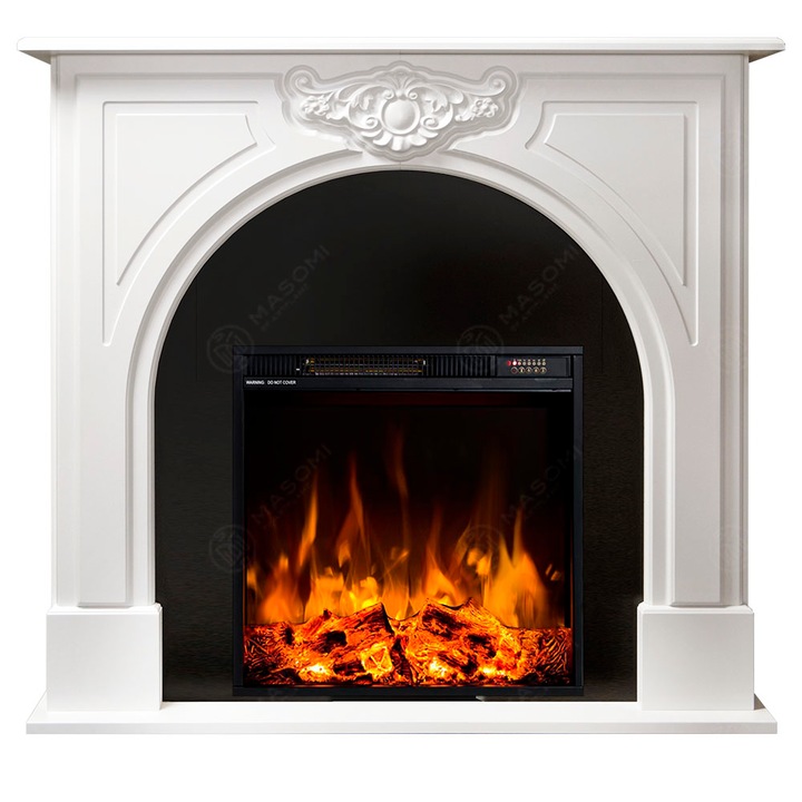 Semineu electric, Masomi, Orient 23 & Frank-20' 1600 W, Supermat alb, 107*100*31 cm