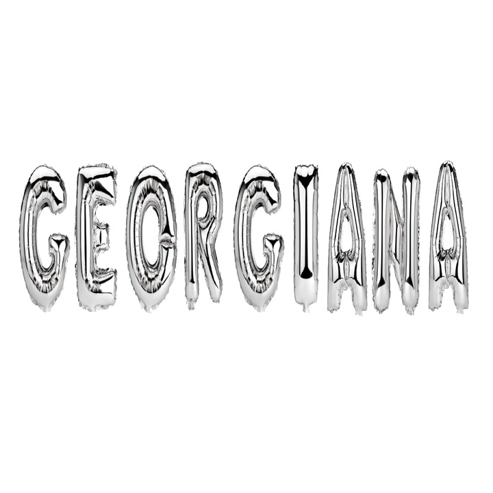 Set Baloane Litere Nume Georgiana , Argintiu , 40Cm