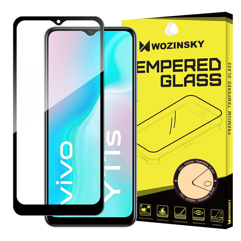 Folie Sticla Wozinsky, Tempered Glass 9H, Full Glue, Compatibil cu Vivo Y11s, Negru