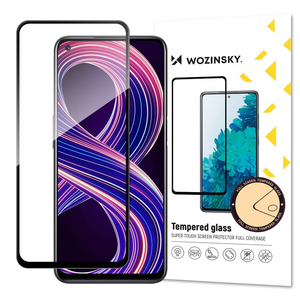 Folie Sticla Wozinsky, Tempered Glass 9H, Full Glue, Compatibil cu Realme 8 5G, Negru