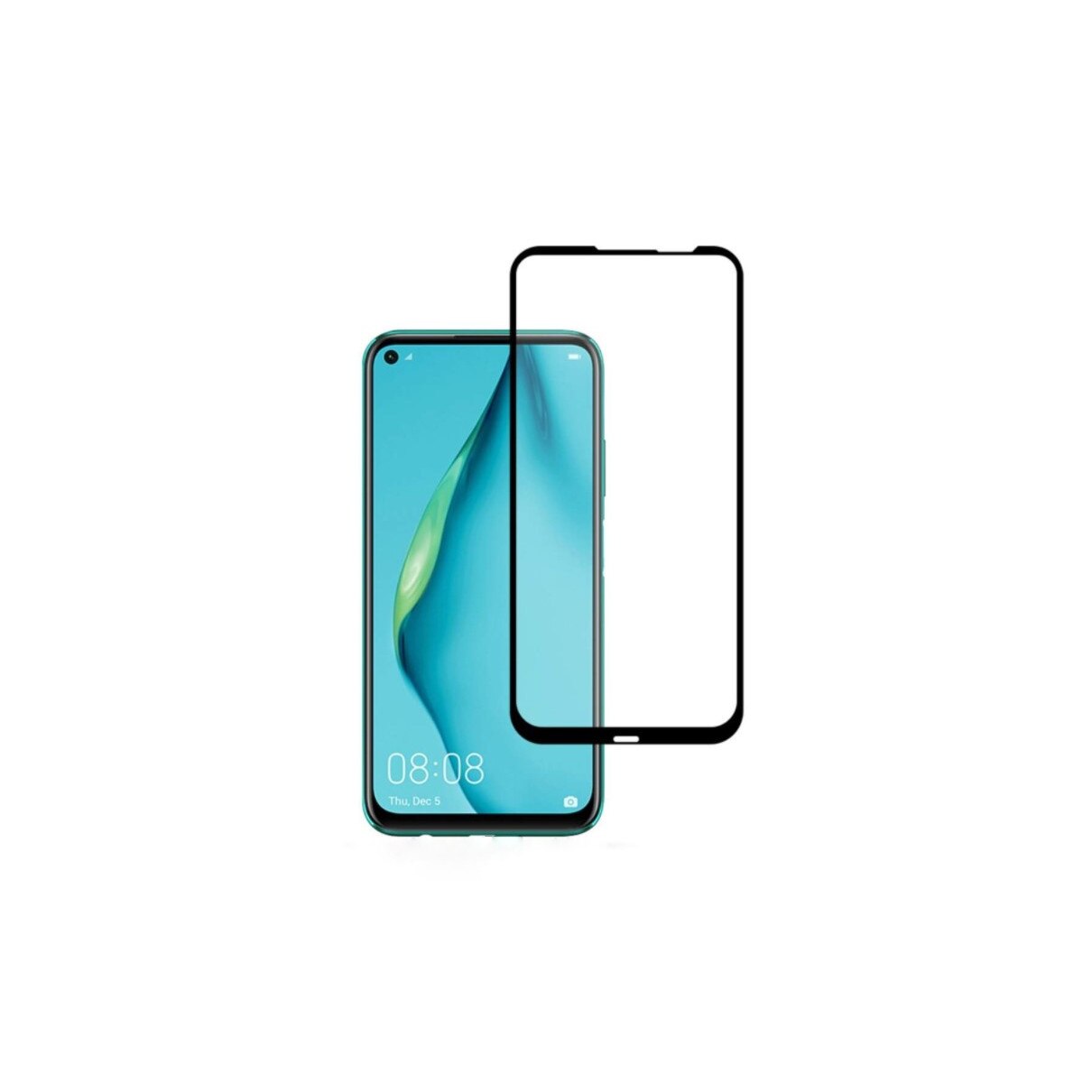 Folie de protectie pentru Huawei P40, sticla securizata, Negru-Transparent