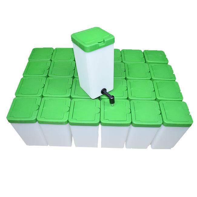 Set 24 bucati Adapatoare iepuri Tehno Ms, niplu galben, capacitate 1L