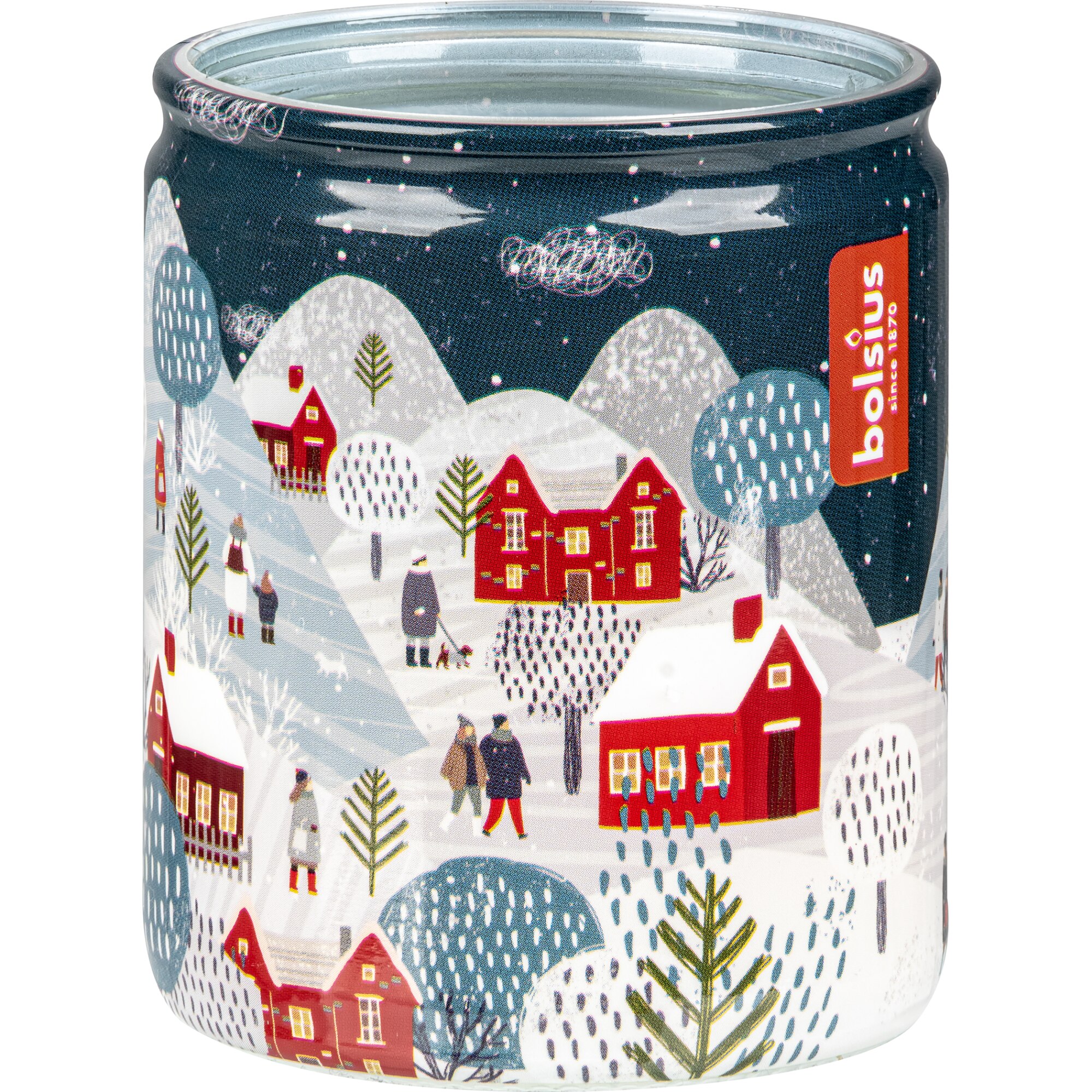 Candela parfumata in pahar, Aroma Craciun, Diametru 6.8cm Inaltime 8.2cm, Timp de ardere 23h