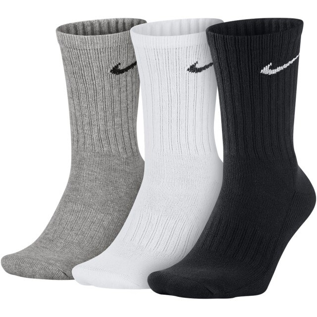 Set 3 perechi sosete Nike Basic, Alb/Negru/Gri
