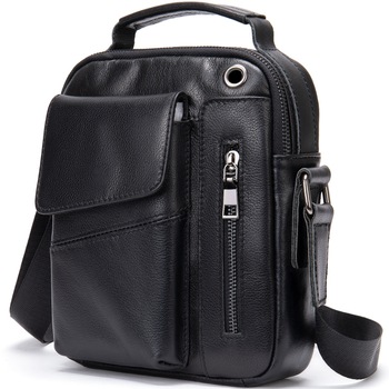 Geanta messenger barbati, JERMYN'S Oliver, piele naturala, negru Geanta messenger barbati, JERMYN'S Oliver, piele naturala, negru