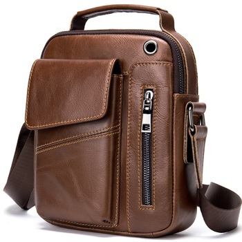 Geanta messenger barbati, JERMYN'S Oliver, piele naturala, maro Geanta messenger barbati, JERMYN'S Oliver, piele naturala, maro