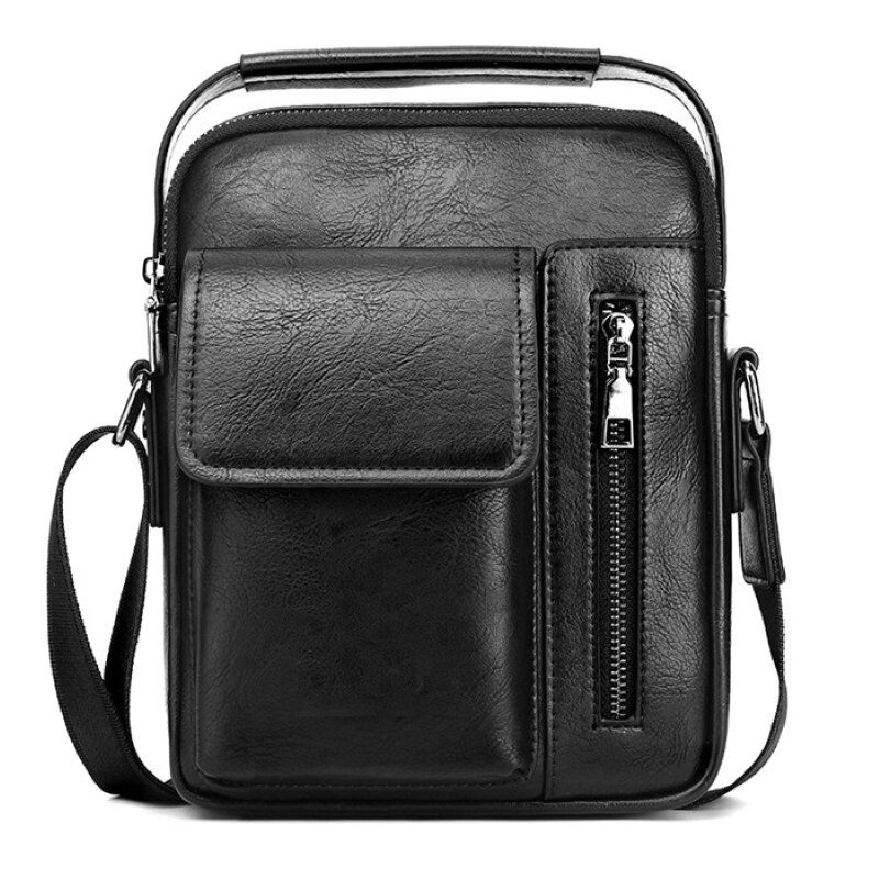 Geanta messenger barbati, JERMYN'S Boston, piele, negru
