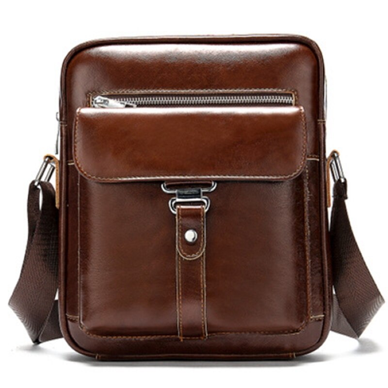 Geanta messenger barbati, JERMYN'S London, piele naturala, maro