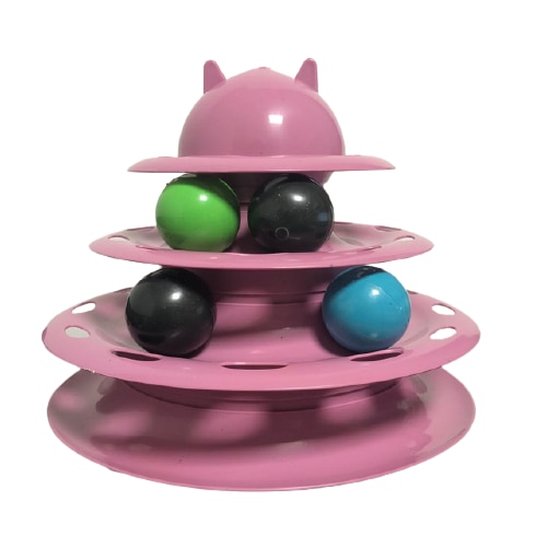 Jucarie Pisica Circuit cu Turn, Tristar Products, 3 nivele, Plastic