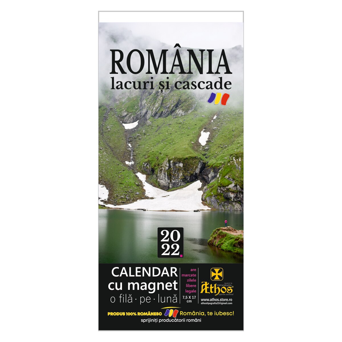 Calendar cu magnet 2022, Romania, lacuri si cascade, 7,5x17 cm