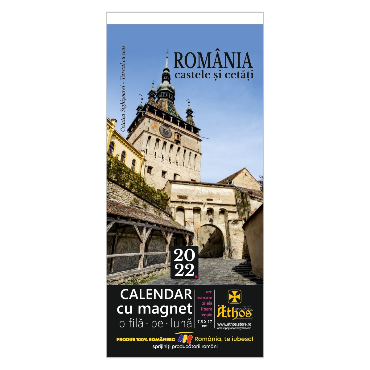 Calendar cu magnet 2022, Romania, castele si cetati, 7,5x17 cm