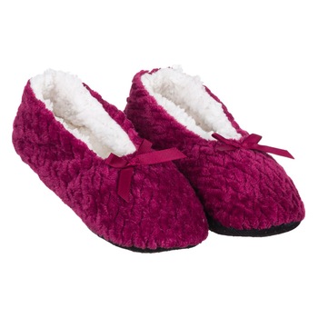 Papuci de Casa Imblaniti, model Balerini cu Fundita, Talpa Antiderapanta, Marime 39-41, Bordeaux Papuci de Casa Imblaniti, model Balerini cu Fundita, Talpa Antiderapanta, Marime 39-41, Bordeaux