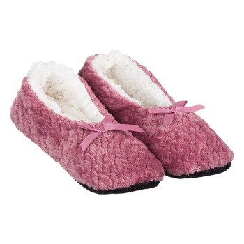 Papuci de Casa Imblaniti, model Balerini cu Fundita, Talpa Antiderapanta, Marime 39-41, Roz Pudra Papuci de Casa Imblaniti, model Balerini cu Fundita, Talpa Antiderapanta, Marime 39-41, Roz Pudra