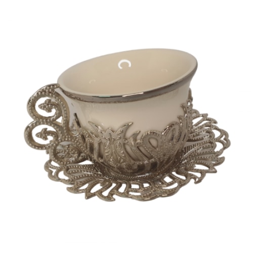 Set 6 cesti cafea, 100 ml, metalice, model oriental, Acar