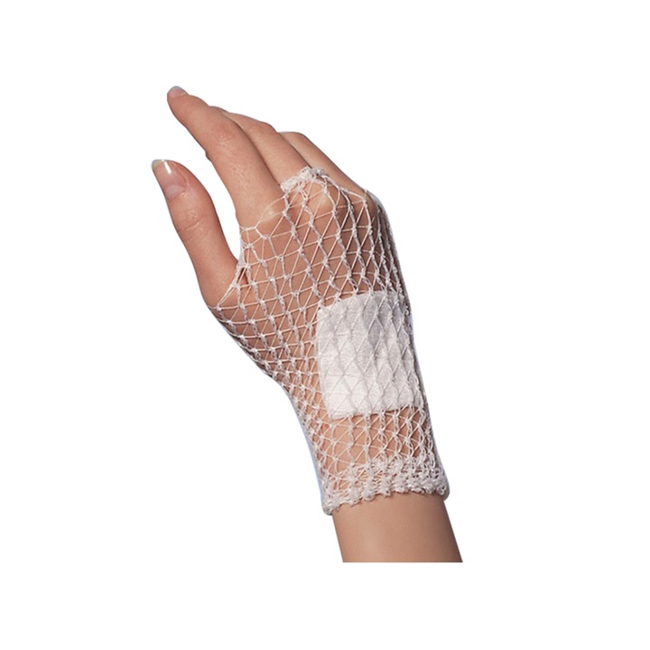 Bandaj Tubular, Prima, tip plasa, numarul 2, indicat pentru incheietura mainii, 35 % bumbac, 65% poliamida, 2cm x 25m