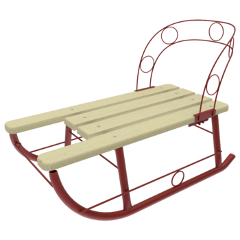 Sanie pentru Copii Rosie din Metal cu spatar demontabil Sanie pentru Copii Rosie din Metal cu spatar demontabil