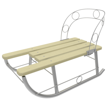 Sanie pentru Copii Argintie din Metal cu spatar demontabil Sanie pentru Copii Argintie din Metal cu spatar demontabil