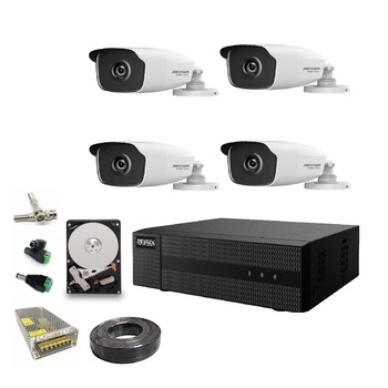 Sistem supraveghere video profesional Hikvision 4 camere COMPLET FULL HD 1080P wide-angle 2.8 mm HDD INCLUS MK616 Sistem supraveghere video profesional Hikvision 4 camere COMPLET FULL HD 1080P wide-angle 2.8 mm HDD INCLUS MK616